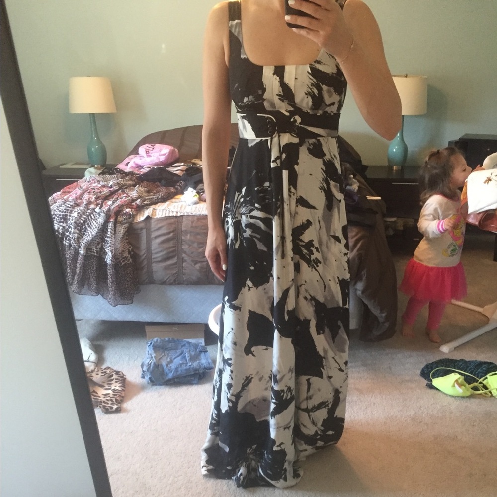 Black and white silky gown 2